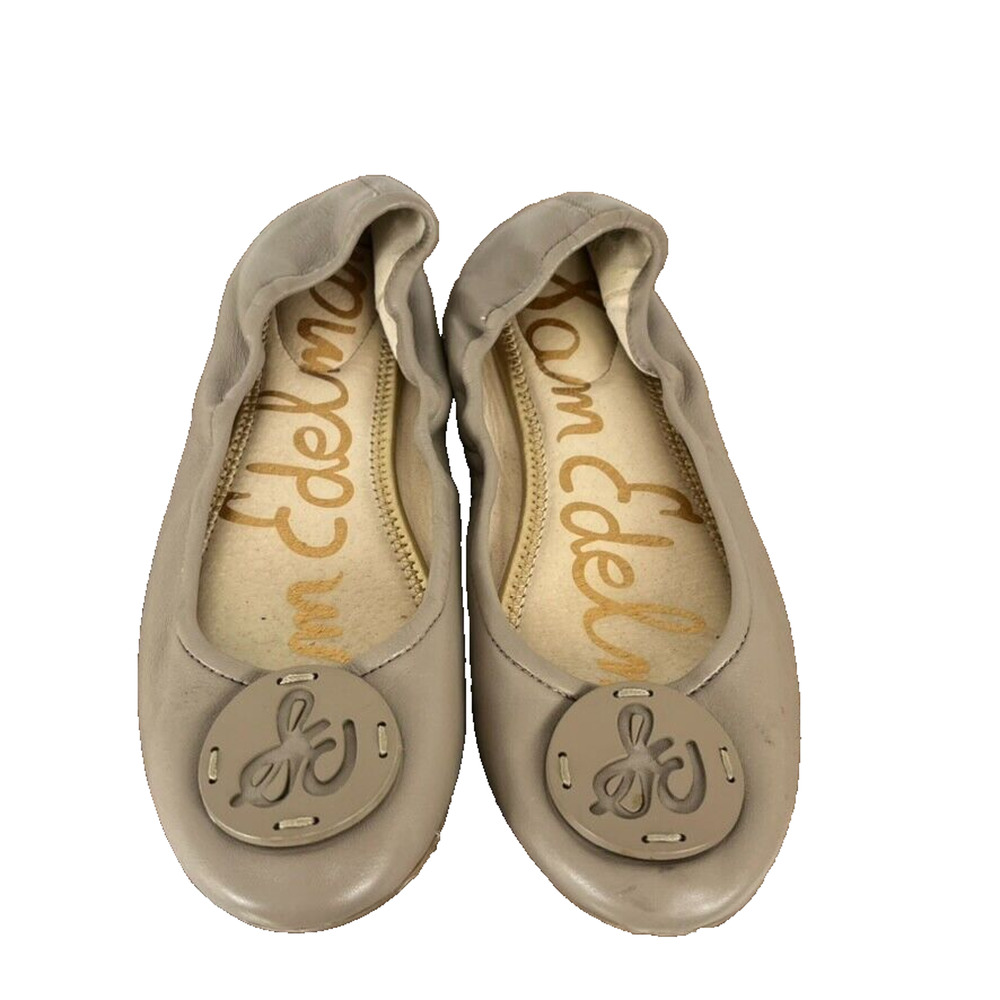 Sam Edelman Flats Womens 8M EUR 38 Taupe Tan Freddie Leather Casual